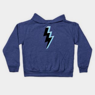 Electric Blue and Black Lightning Kids Hoodie